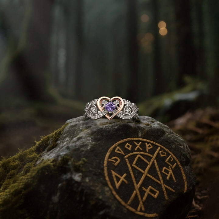 WorldNorse Freyja’s Heart Amethyst Love Knot Ring - image 4