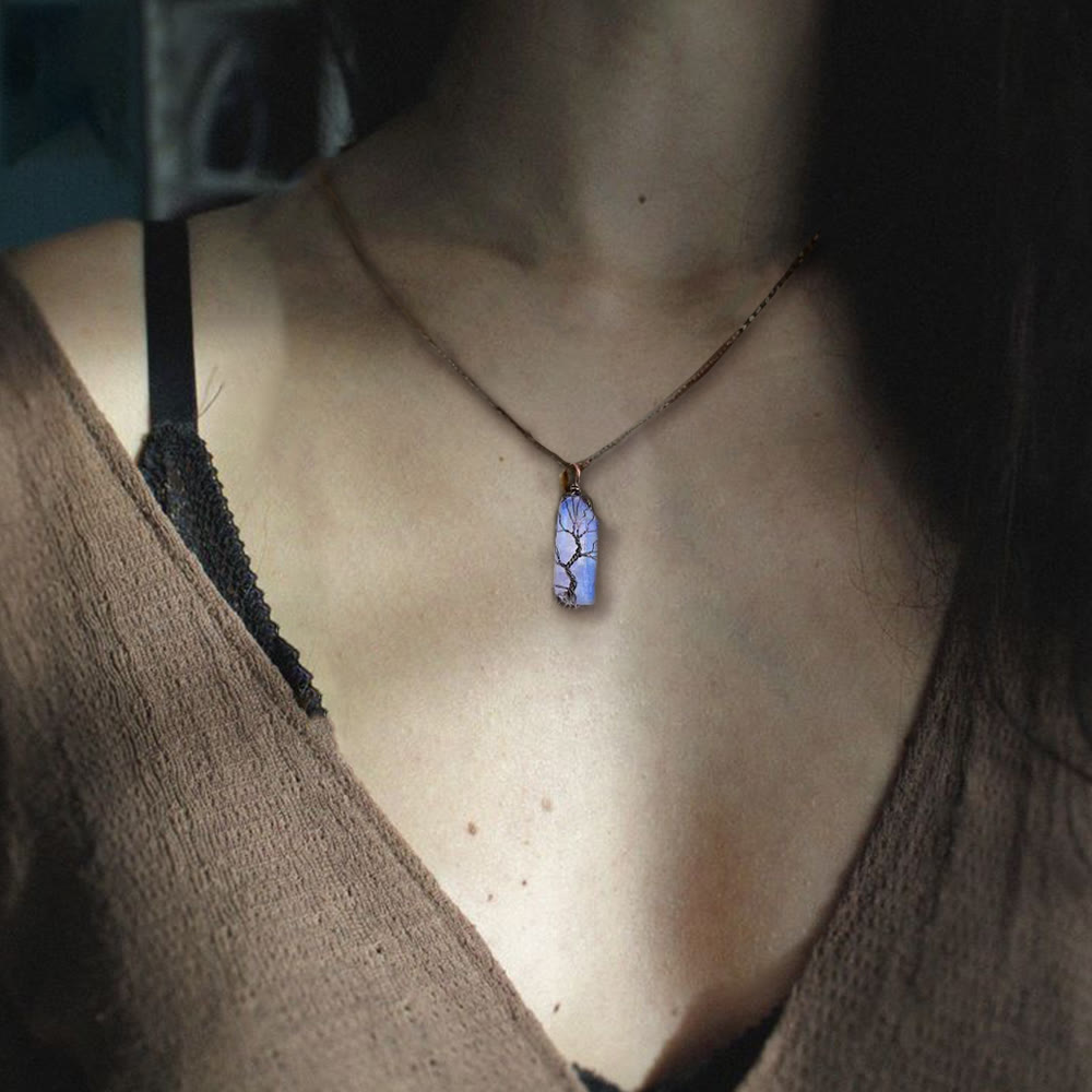 WorldNorse Yggdrasil Entwined Crystal Necklace