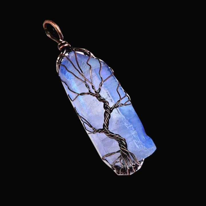 WorldNorse Yggdrasil Entwined Crystal Necklace - Blue Crystal - image 0