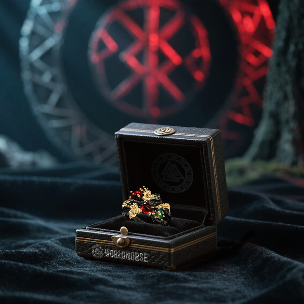 WorldNorse The Ruby Leaf Ring - image 4