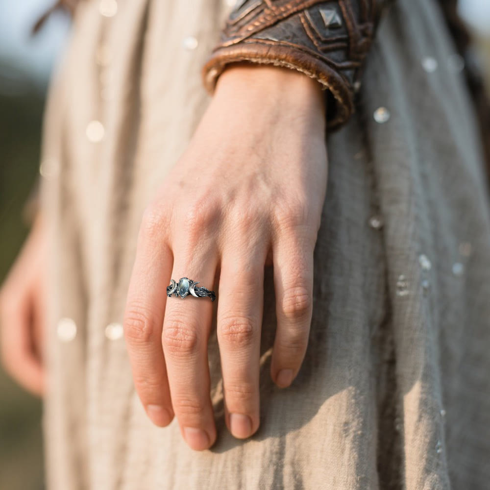 FREE Today: Moonstone Crescent Twin Moon Ring