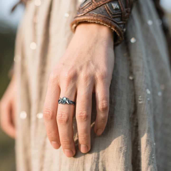 FREE Today: Moonstone Crescent Twin Moon Ring