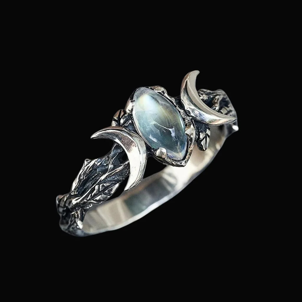 FREE Today: Moonstone Crescent Twin Moon Ring