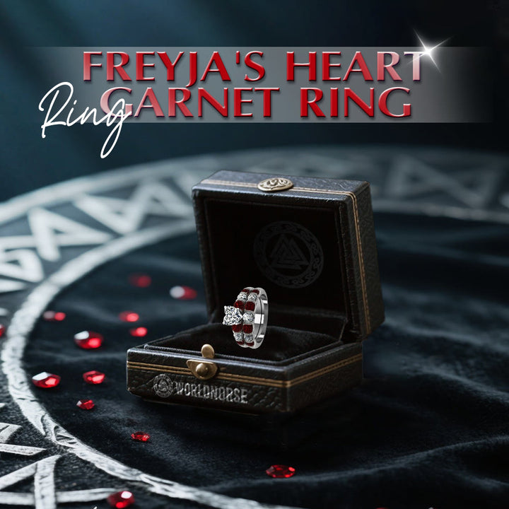 WorldNorse Freyja's Heart Garnet Ring - image 3