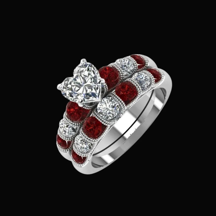 WorldNorse Freyja's Heart Garnet Ring - image 1