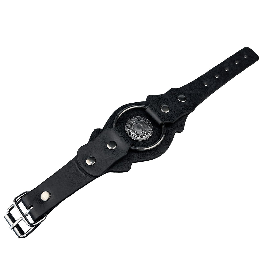 WorldNorse Retro Viking Runes Leather Cuff Bracelet - image 6