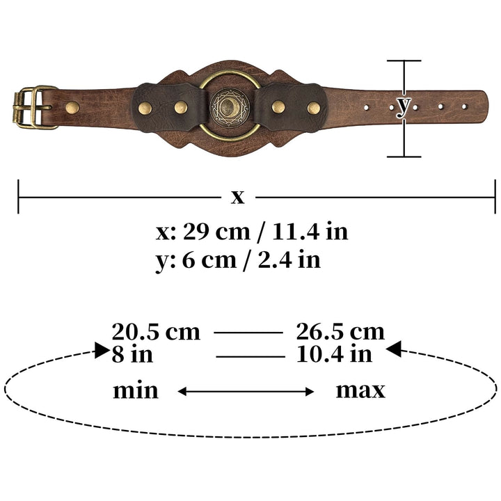 WorldNorse Retro Viking Runes Leather Cuff Bracelet - image 5