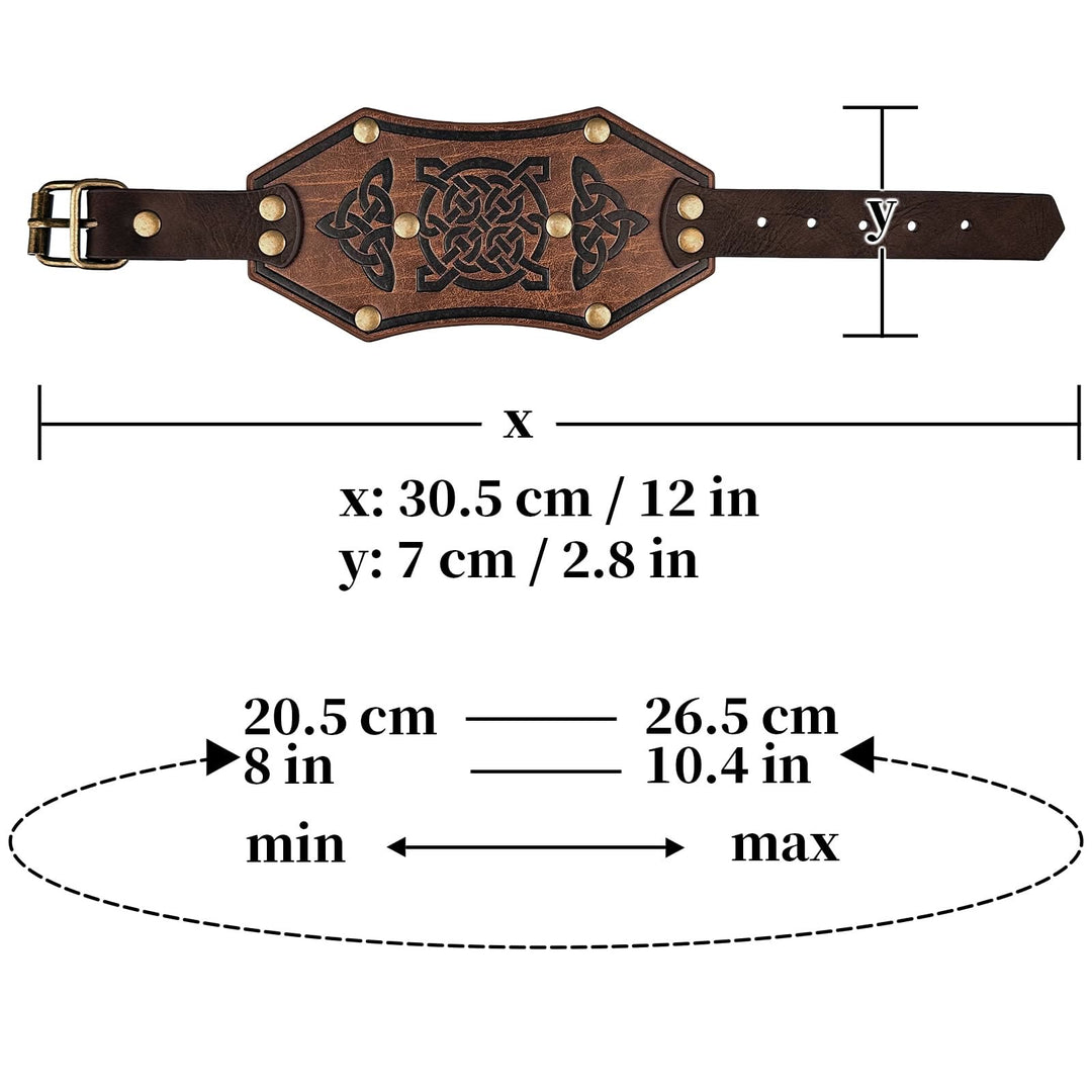 WorldNorse Retro Viking Runes Leather Cuff Bracelet - image 14