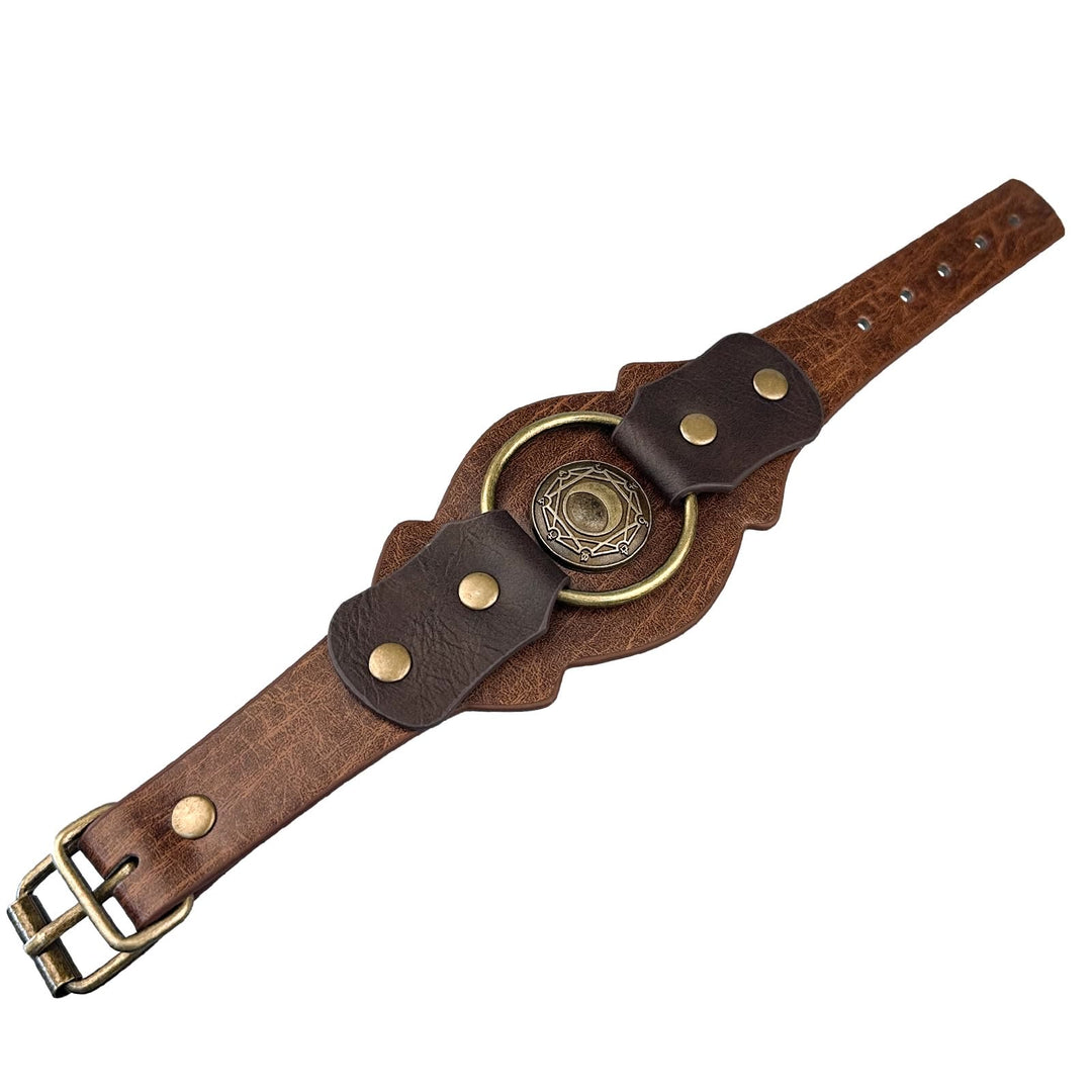 WorldNorse Retro Viking Runes Leather Cuff Bracelet - image 5