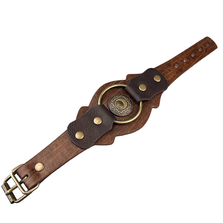 WorldNorse Retro Viking Runes Leather Cuff Bracelet - image 5