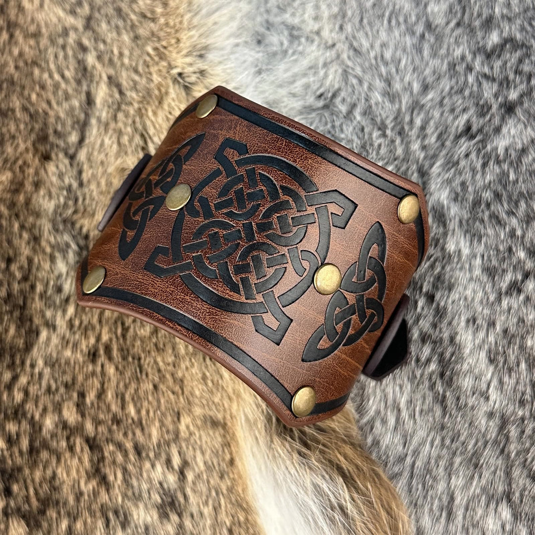 WorldNorse Retro Viking Runes Leather Cuff Bracelet - image 13
