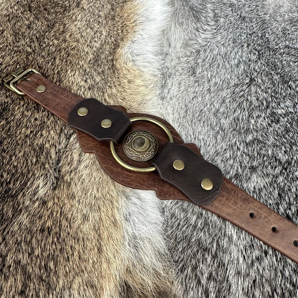 WorldNorse Retro Viking Runes Leather Cuff Bracelet - image 2