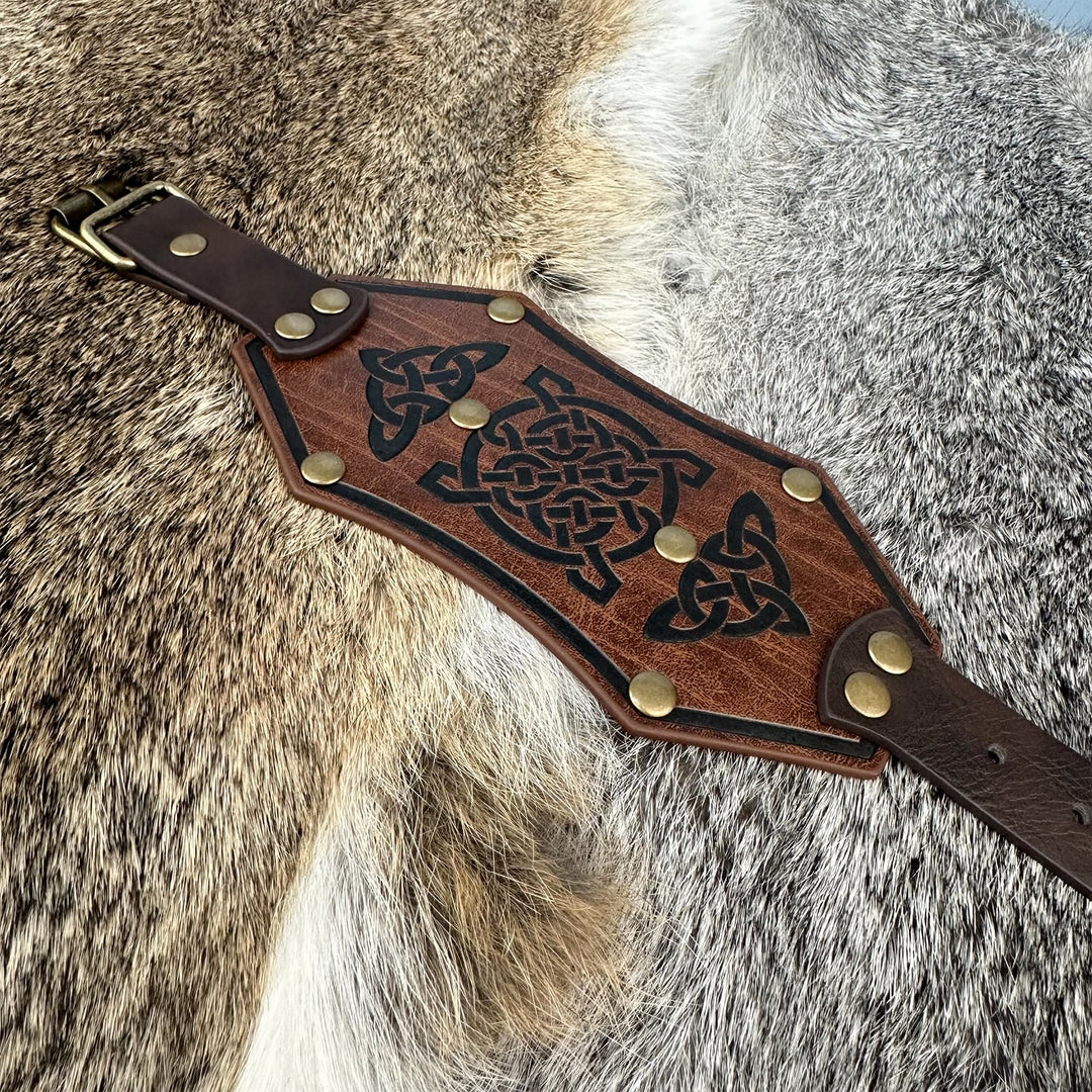 WorldNorse Retro Viking Runes Leather Cuff Bracelet - image 12