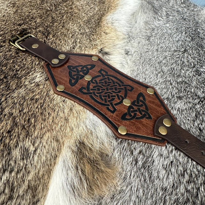 WorldNorse Retro Viking Runes Leather Cuff Bracelet - image 12