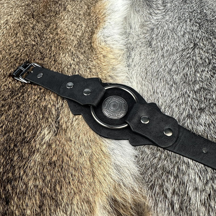 WorldNorse Retro Viking Runes Leather Cuff Bracelet - image 9