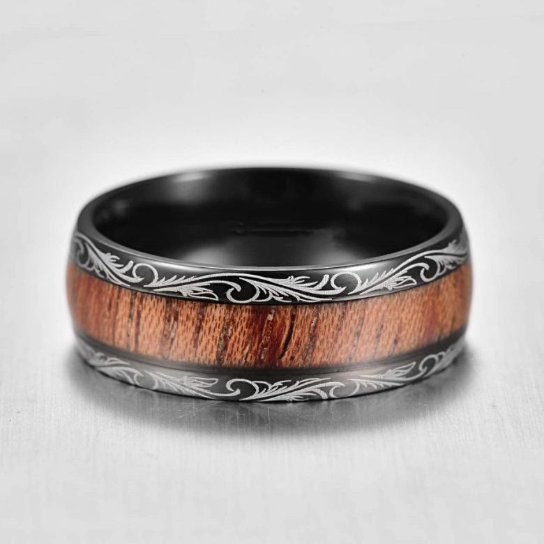 WorldNorse Celtic Knot Intertwined Wood Inlay Ring - image 6