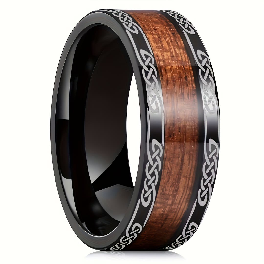 WorldNorse Celtic Knot Intertwined Wood Inlay Ring - image 4