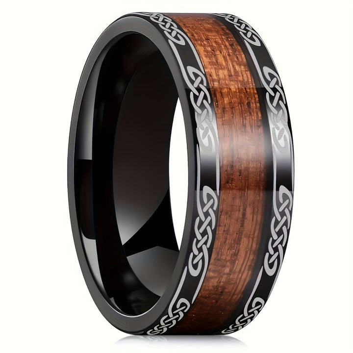 WorldNorse Celtic Knot Intertwined Wood Inlay Ring - image 4