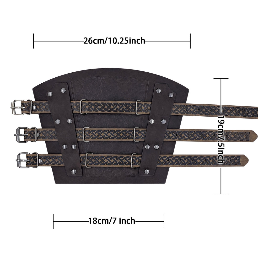 WorldNorse Celtic Knot Knight Three-Strap Wristband Arm Bracers