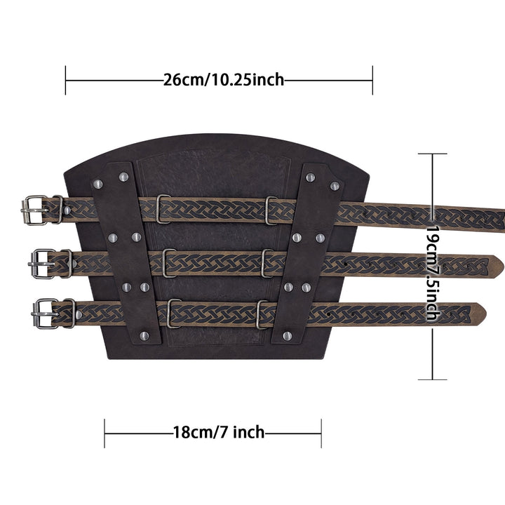WorldNorse Celtic Knot Knight Three-Strap Wristband Arm Bracers