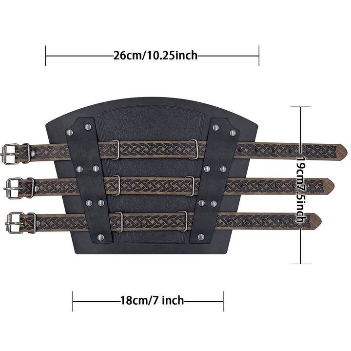 WorldNorse Celtic Knot Knight Three-Strap Wristband Arm Bracers
