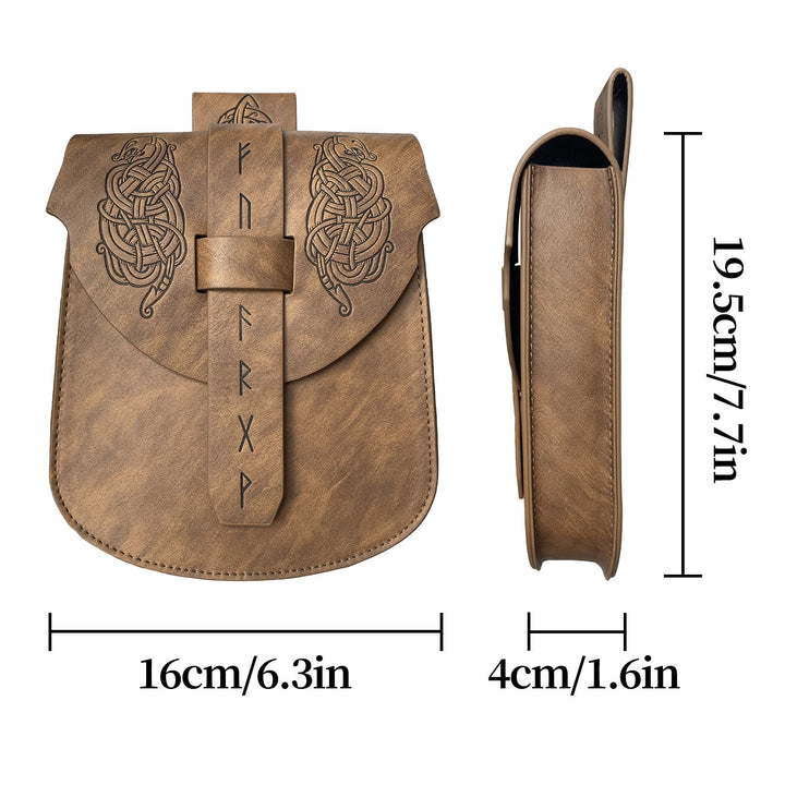 WorldNorse Runes Norse Dragon Belt Pouch Bag