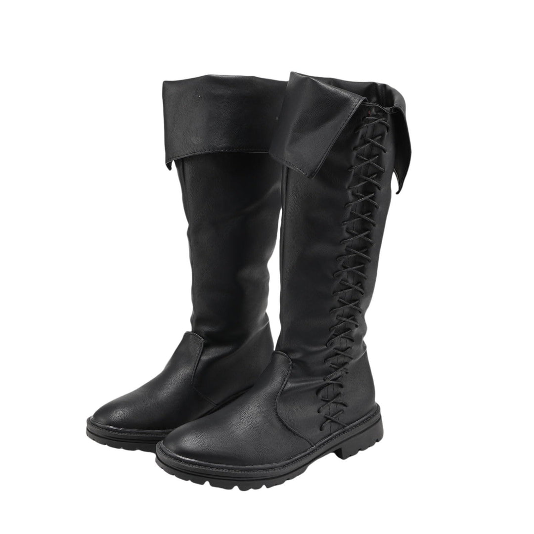 WorldNorse Viking Vintage High Calf Pirate Boots - Black - US 13 - image 0