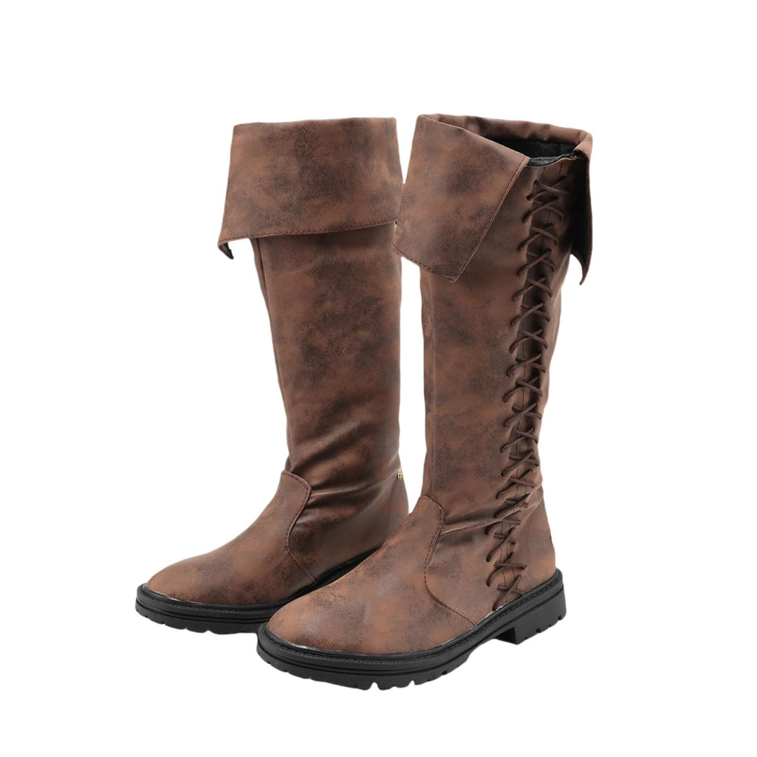 WorldNorse Viking Vintage High Calf Pirate Boots - Brown - US 13 - image 7