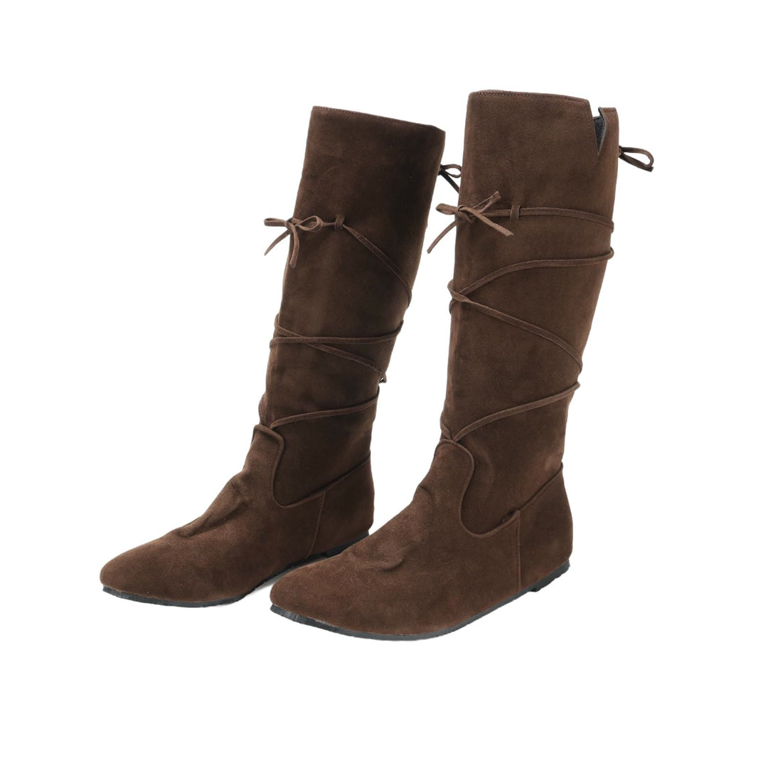 WorldNorse Medieval Leather Lace-up Boots - Bronze - US 13 - image 1