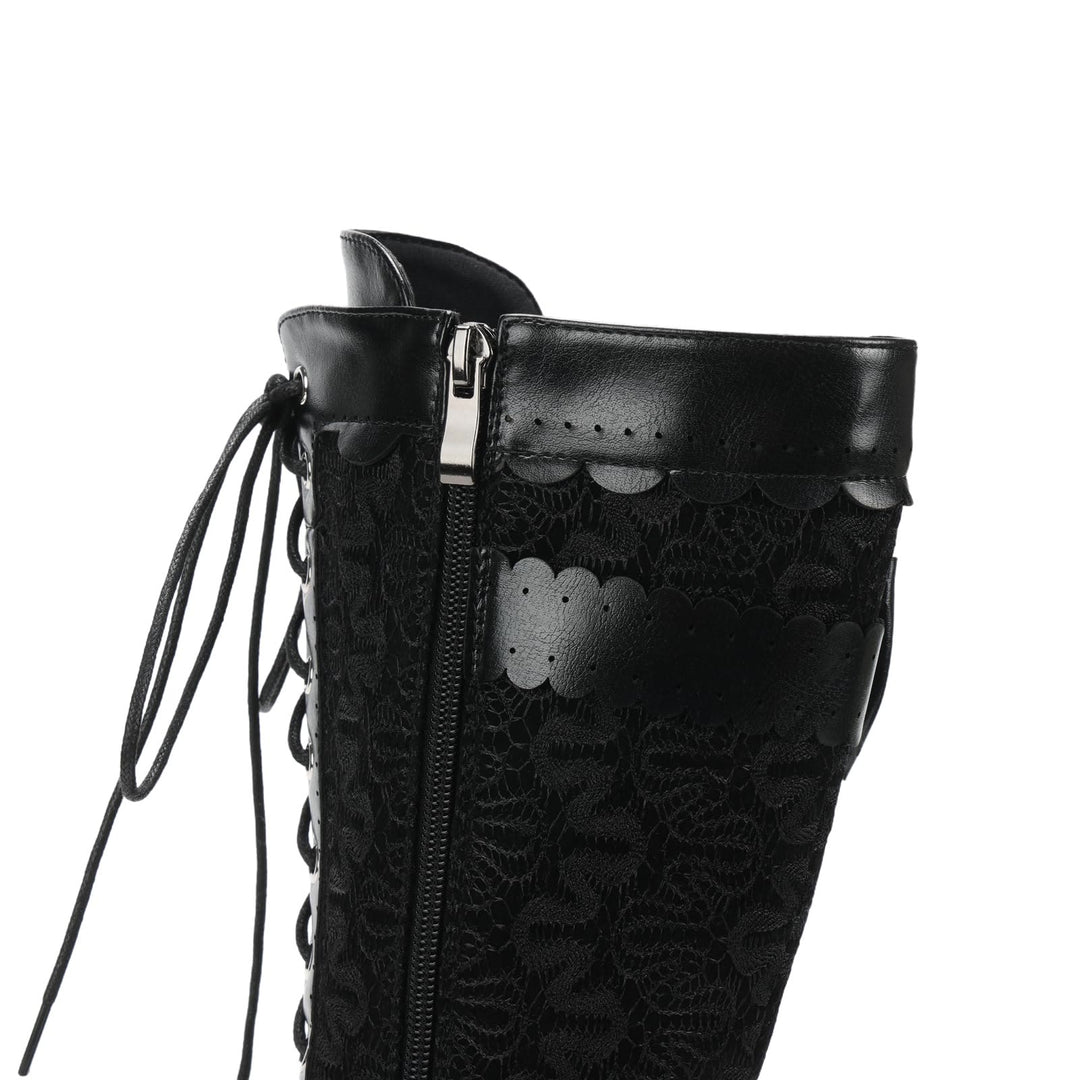 WorldNorse Women Mid Heel Lace Up Boots - image 3
