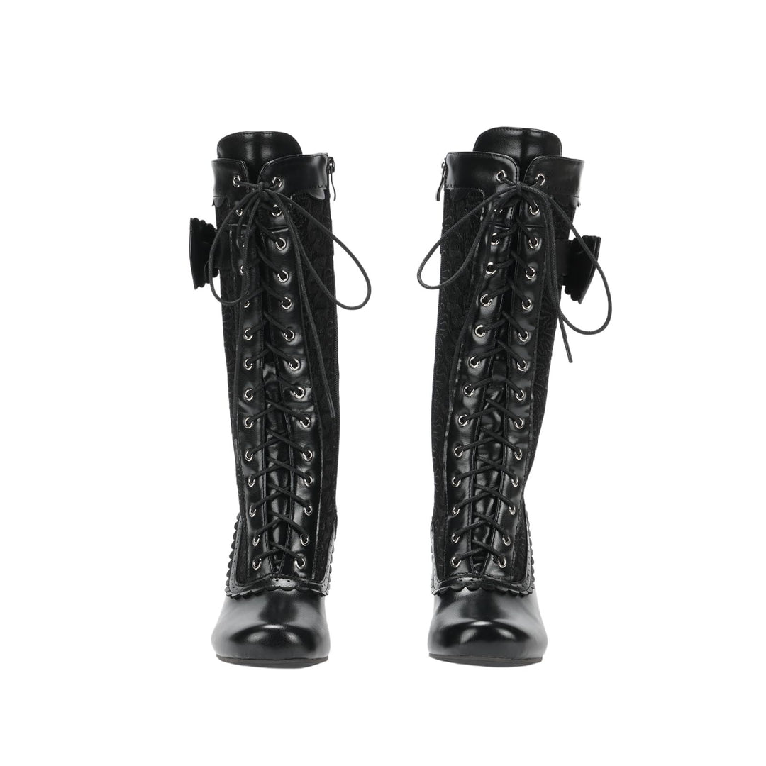 WorldNorse Women Mid Heel Lace Up Boots - image 1