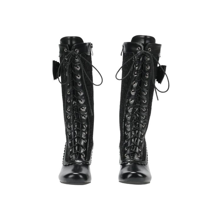 WorldNorse Women Mid Heel Lace Up Boots - image 1