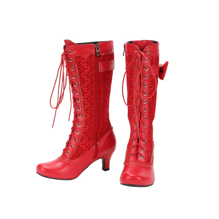 WorldNorse Women Mid Heel Lace Up Boots - image 5