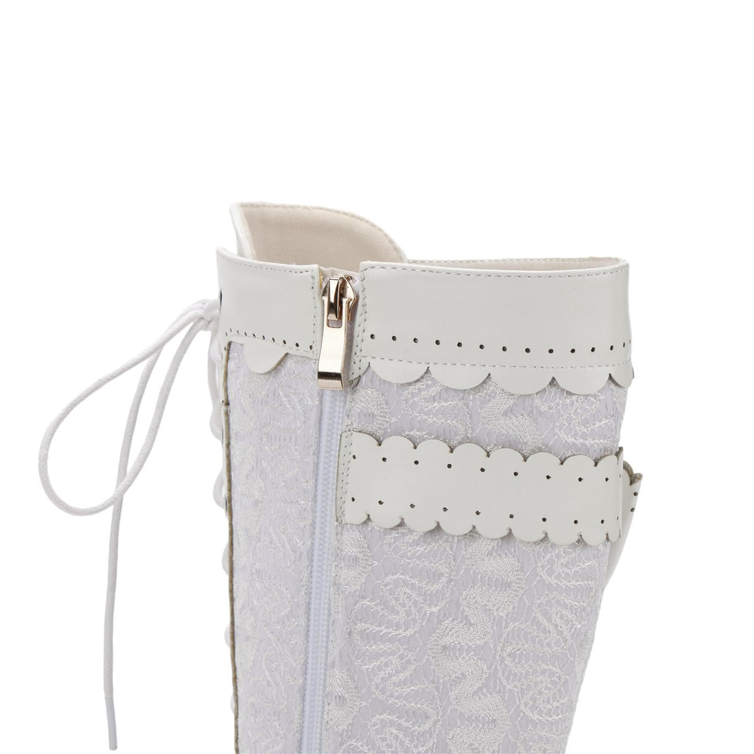 WorldNorse Women Mid Heel Lace Up Boots - image 11