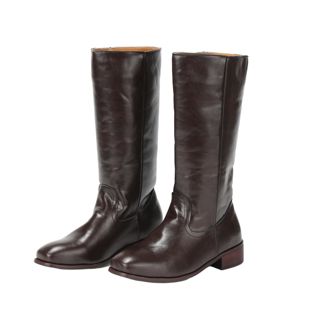 WorldNorse Women Mid Calf 60s Retro Cowboy Boots  - Brown - 43 - image 0