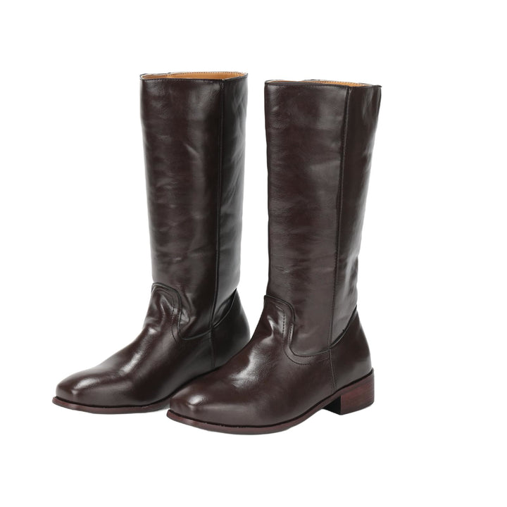 WorldNorse Women Mid Calf 60s Retro Cowboy Boots  - Brown - 43 - image 0