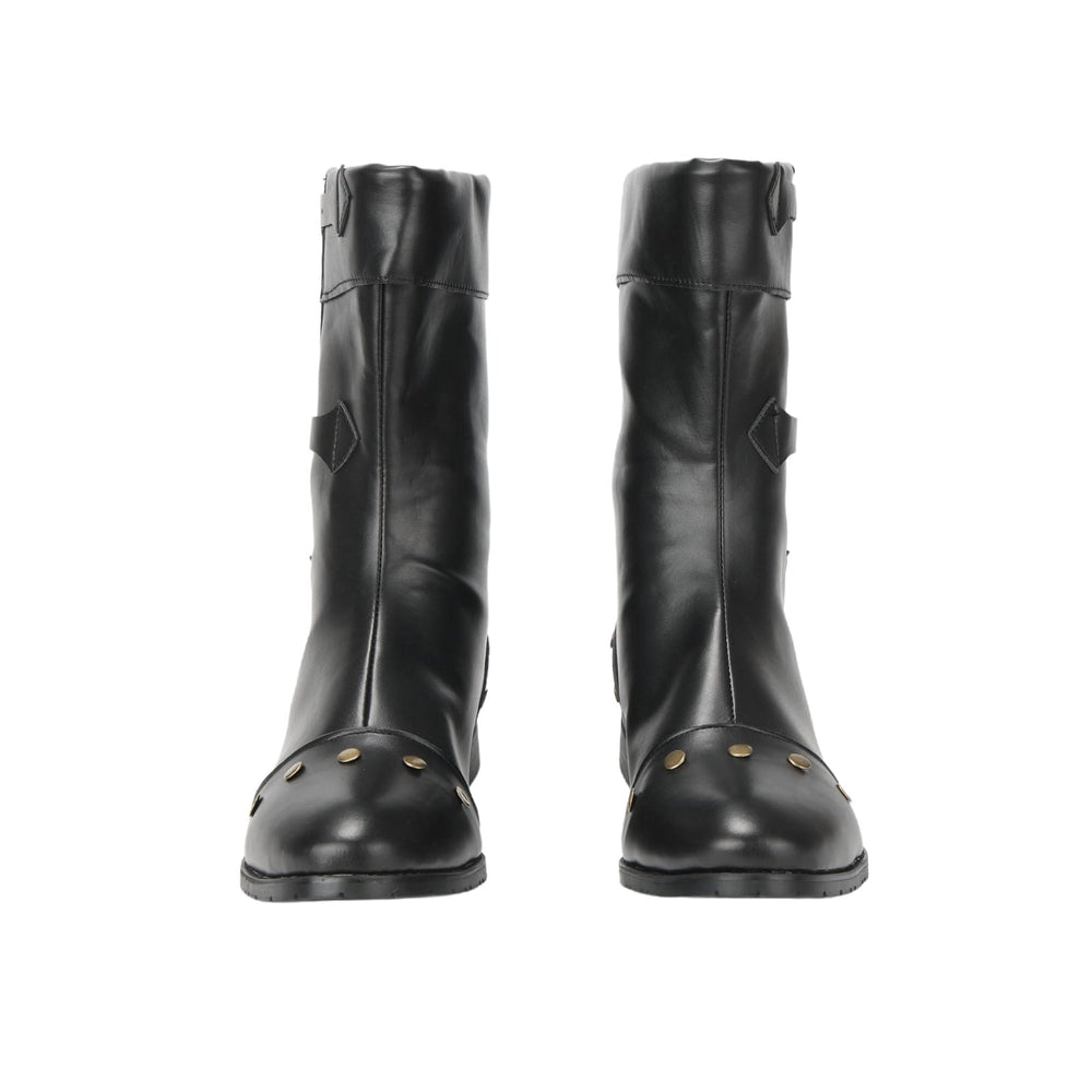 WorldNorse Men's Vintage Studded Pu Leather Boots - image 1