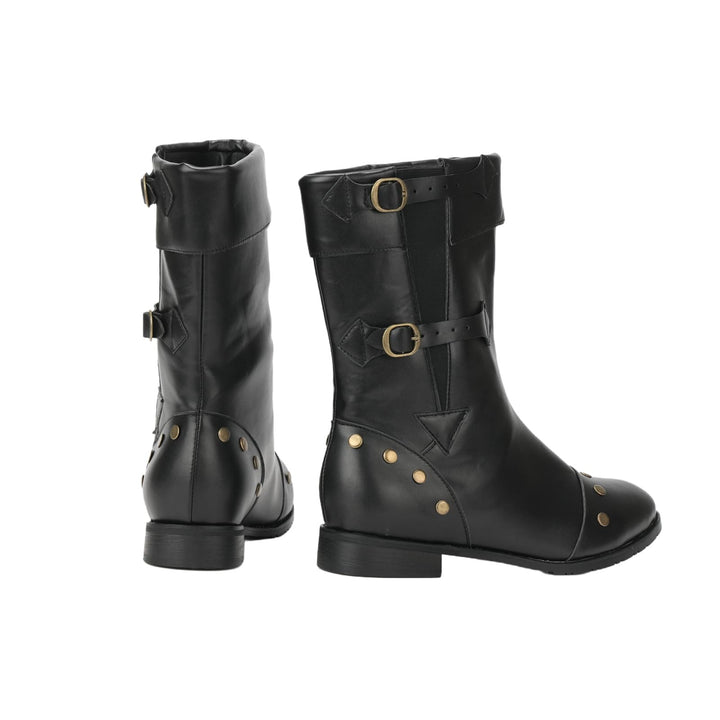 WorldNorse Men's Vintage Studded Pu Leather Boots - image 3