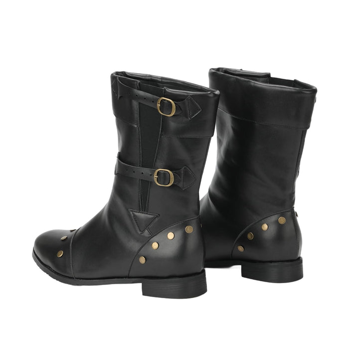 WorldNorse Men's Vintage Studded Pu Leather Boots - image 2