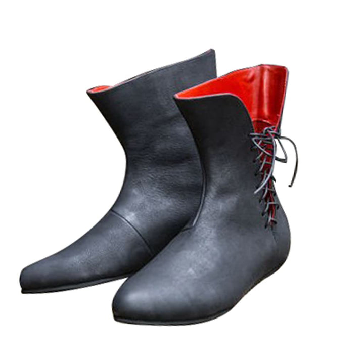 WorldNorse Men's Pointed Toe Lace Up Leather Boots - Black - US 13 - image 1