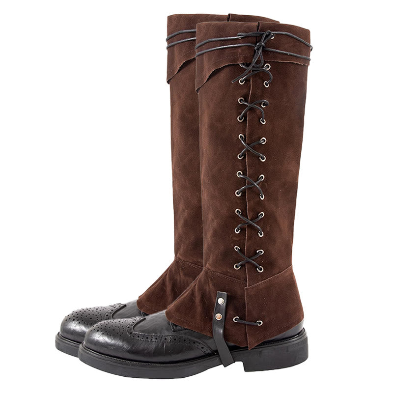 WorldNorse Medieval Tops With Studs Boots Cover - Brown - One Pair - image 1
