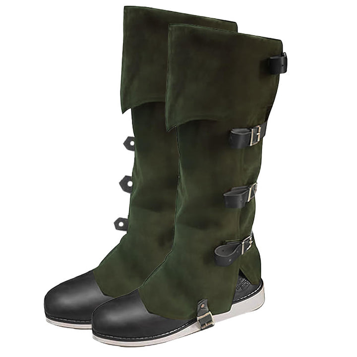 WorldNorse Viking Armor Leg Gaiters Boots Cover - Army Green - XL（50cm） - image 6