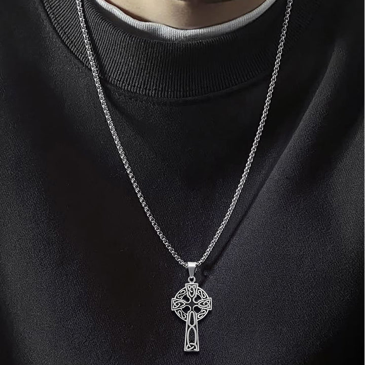 WorldNorse Hollow Celtic Trinity Knot Cross Necklace - image 2
