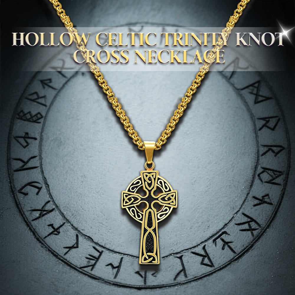 WorldNorse Hollow Celtic Trinity Knot Cross Necklace - image 10