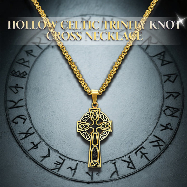 WorldNorse Hollow Celtic Trinity Knot Cross Necklace - image 10