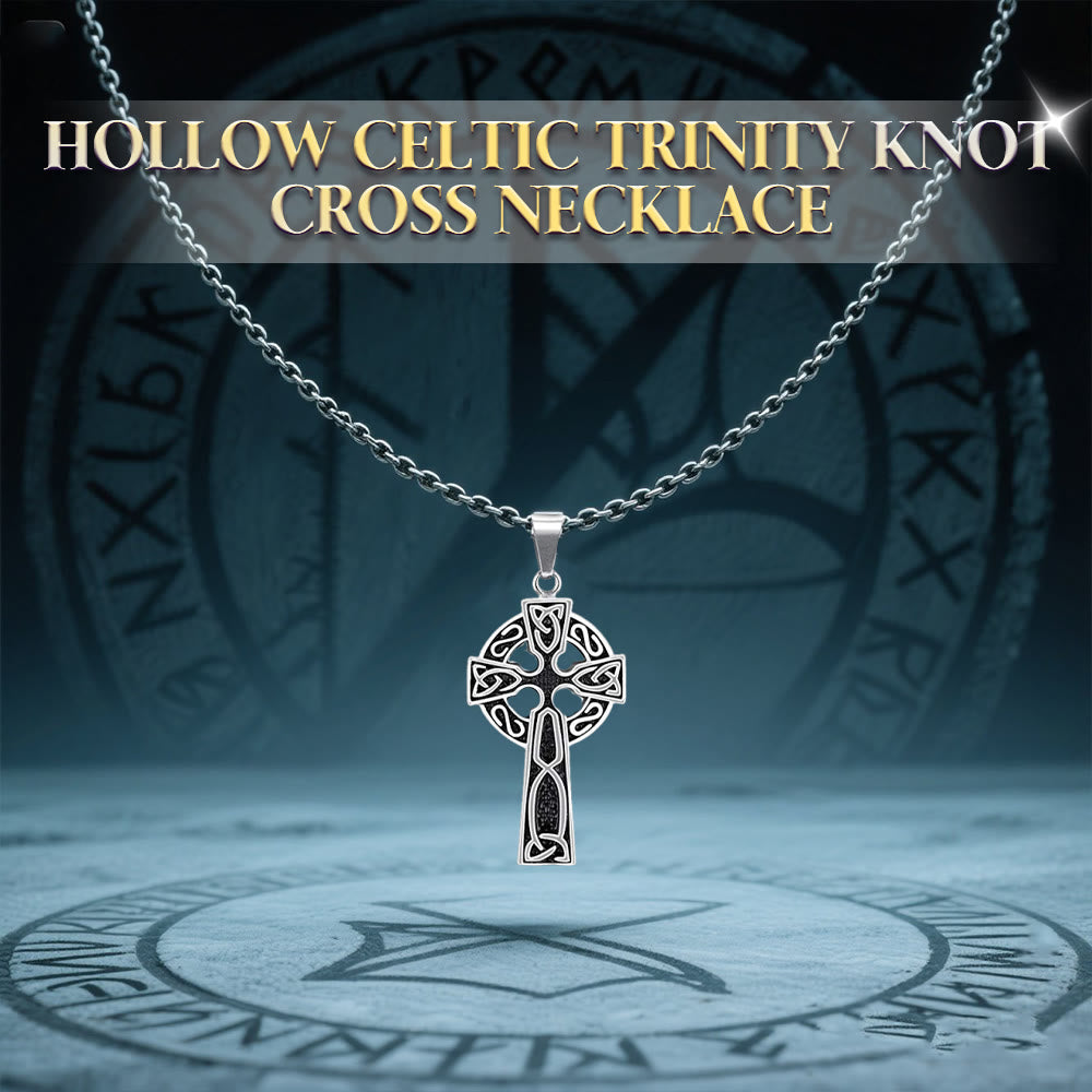 WorldNorse Hollow Celtic Trinity Knot Cross Necklace - image 4