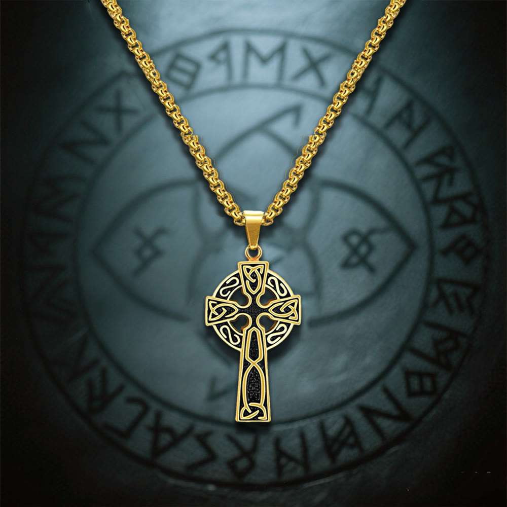 WorldNorse Hollow Celtic Trinity Knot Cross Necklace - image 9