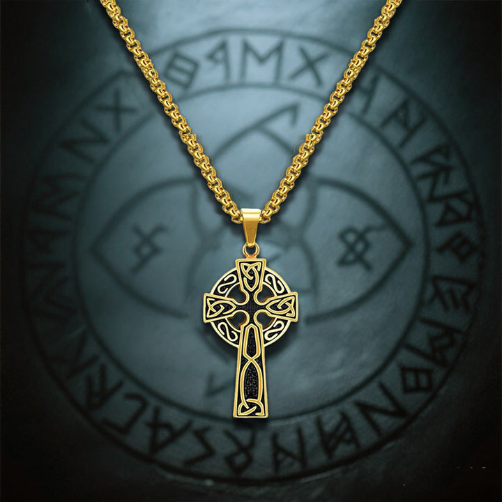 WorldNorse Hollow Celtic Trinity Knot Cross Necklace - image 9
