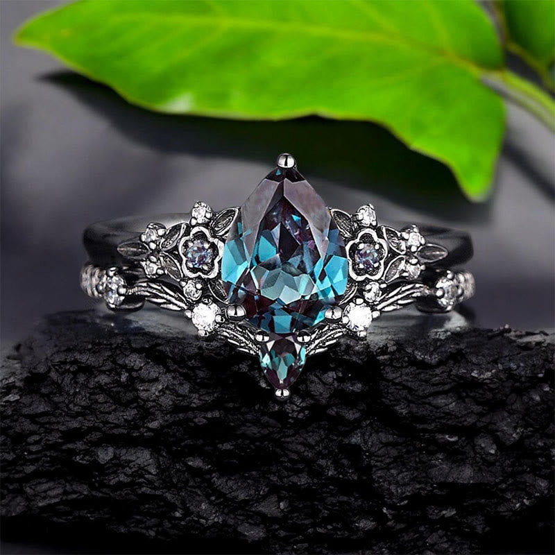 WorldNorse Nordic Floral Alexandrite Ring Set - image 5