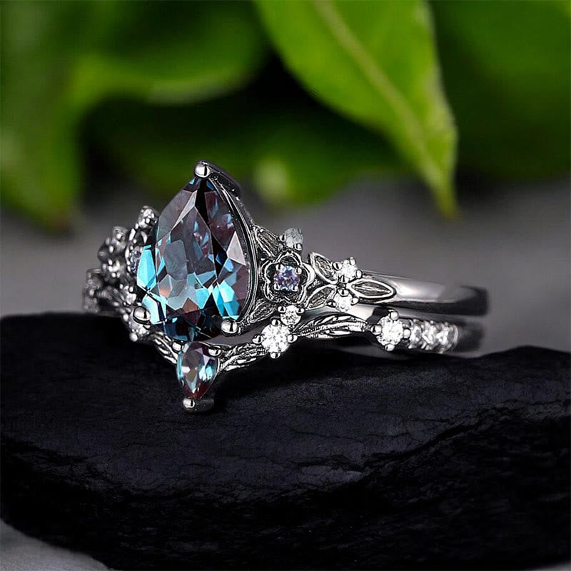 WorldNorse Nordic Floral Alexandrite Ring Set - image 6